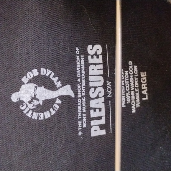 Men's Pleasures Bob Dylan capsule collection t-shirt Large black white red - Picture 5 of 7